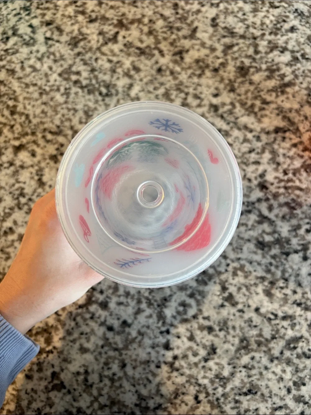 Starbucks Holiday 'Cozy' Reusable Cup - White with Red, Green & Blue Accents